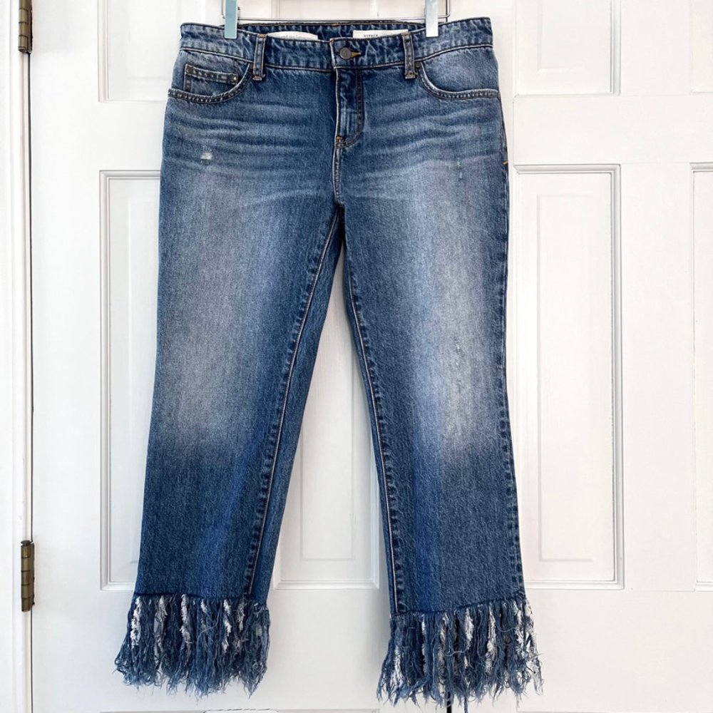 Pilcro | Hyphen cropped jeans | deep fringed hem